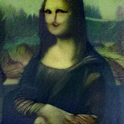 generated: a painting of the mona lisa on a white wall #6